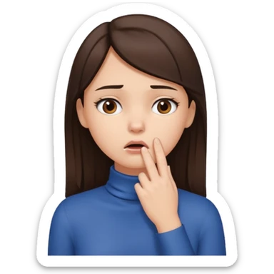 Brunette girl with hand on throat sticker