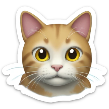 Cat in a waterfall sticker