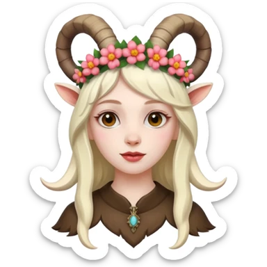 woman with goat horn sticker