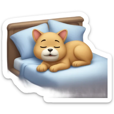 Cute animal saying goodnight or laying in bed sticker