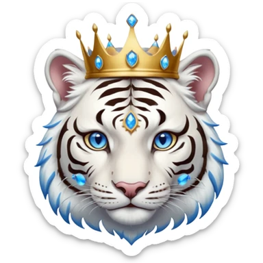 ESO Female white tiger khajiit leader of the umbral rose, blue eyes, blue 'third eye' gem, something symbolizing leadership ruling  sticker