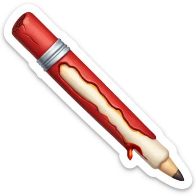 Matchstick half-burned, stuck into an open wound. sticker