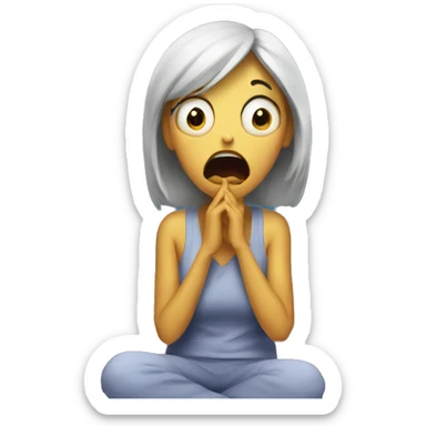 Horrified lady watching t v  sticker