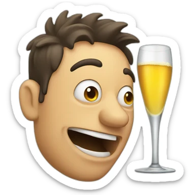 a dizzy man under the influence of alcohol sticker