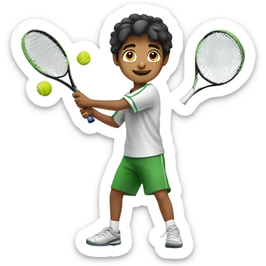 young pakistani boy playing tennis sticker