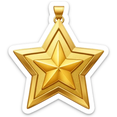 a glittery golden star-shaped medal  sticker