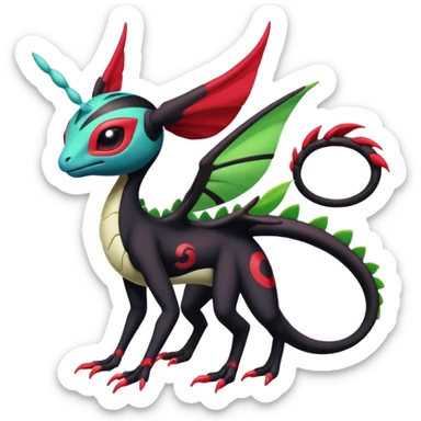 Colorful Exotic Meloetta-Darkrai-Venom-Stitch-Flygon-Fakémon-creature-hybrid sticker