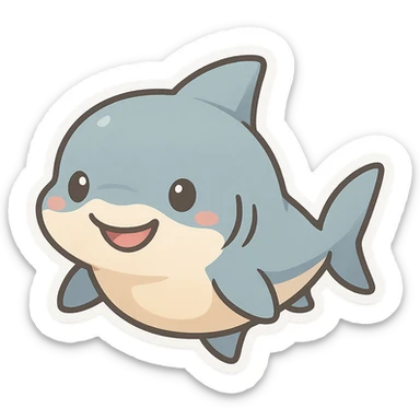 cute baby shark, simple, friendly, suitable for emoji or sticker sticker
