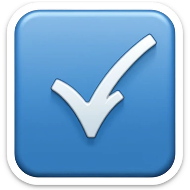 Checkmark in a blue box flat sticker