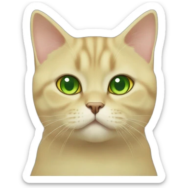 yellow british shorthair cat with green eyes sticker