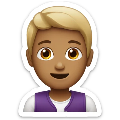 Boy with aubergine in mouh sticker