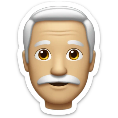 old man with black hair combed to the side with square mustache sticker