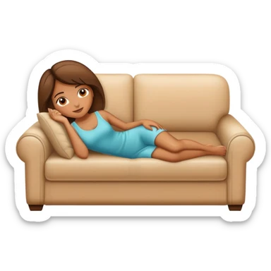 woman laying on a couch sticker