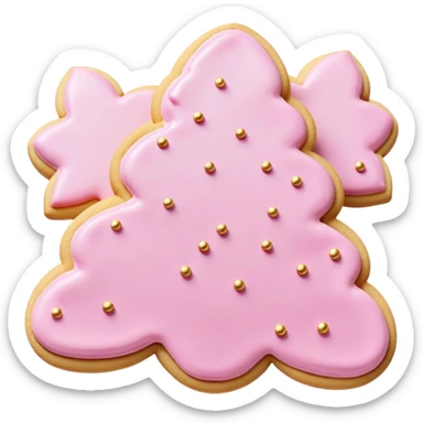 pink buttercream sugar cookies with gold sprinkles  sticker