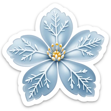 A tiny winter bloom dusted lightly with frost crystals. sticker