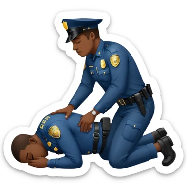 With A police officer put his knee on a black man and forced him to the ground , George Floyd  sticker