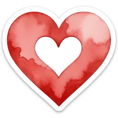minimalist watercolor heart icon, monochromatic white washes, soft bleeding edges, on textured white paper, serene and emotional, perfect for app icon, transparent background, flat lay --style raw --stylize 150 sticker