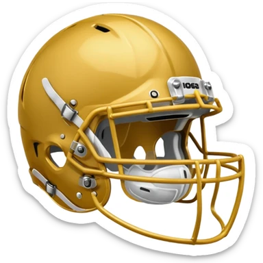College football player helmet in gold color ( where is player face) sticker