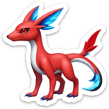  Cute Shiny Exotic Colorful Guilmon-Latias-Koraidon-Umbreon-Fakémon-hybrid-creature (full body)  sticker