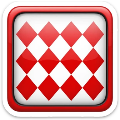 checker board in black white red sticker