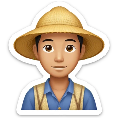 Asian rice farmer sticker