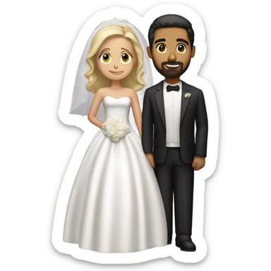 Puerto rican beard short hair marrying  with blond woman  sticker