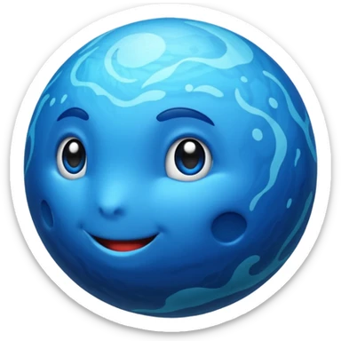 Can you make me an emoji of a blue planet? Without a face, like and actual planet sticker