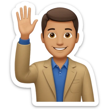 man full body waving sticker