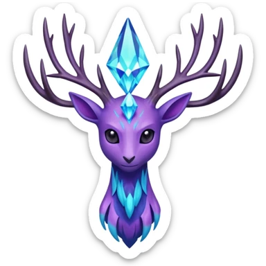 Pokemon legendary purple and cian crystal xerneas sticker