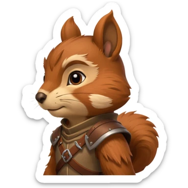 A squirrel warrior, redwall inspired, side profile sticker