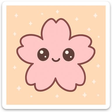 sakura cherry blossom, kawaii style sticker
