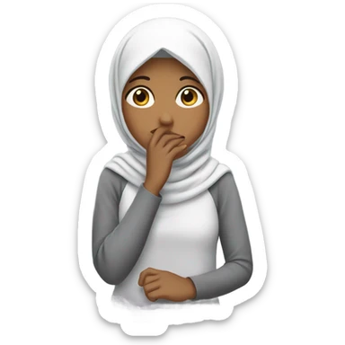 The girl is facepalming, expressing frustration, embarrassment, or disbelief. With hijab. sticker