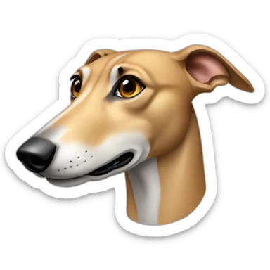 tan greyhound head sticker