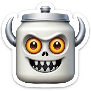 Crea un emoji de una lata de monster blanca sticker
