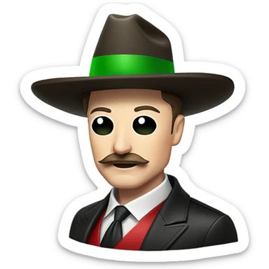  Elon musk eloncho with big mustache and black sombrero mexican hat and Tesla logo red green white Mexican shirt Tesla symbol token sticker