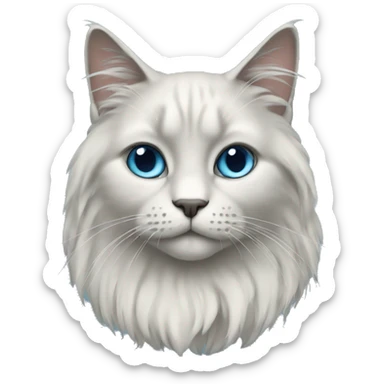Blue diluted long haired cat sticker