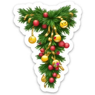 New Year's garland for a tree sticker