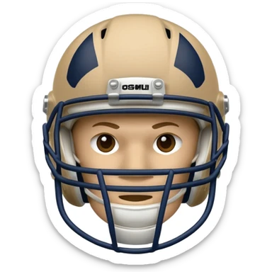 College football player helmet in light tan color  sticker