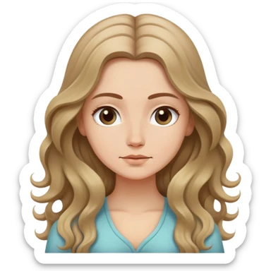 White girl  meditating long wavy dark blonde hair sticker