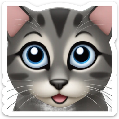 Cara gato enamorado, negro sticker