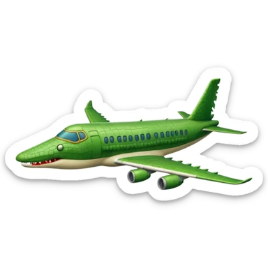 Un avion con cabina de cara de cocodrilo sticker