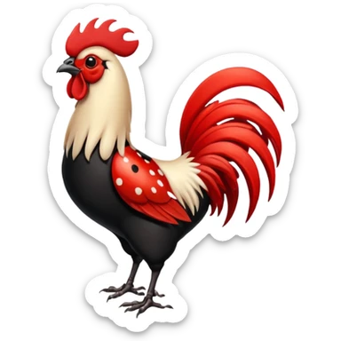 Ladybug and a rooster  sticker