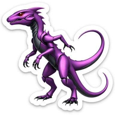 Shiny Exotic Edgy Badass Gothic Cool epic Futuristic Salandit-Genesect-Koraidon-Fakémon-hybrid-creature (full body)  sticker