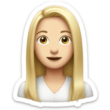 I want a young, white woman with shoulder-length straight hair sticker