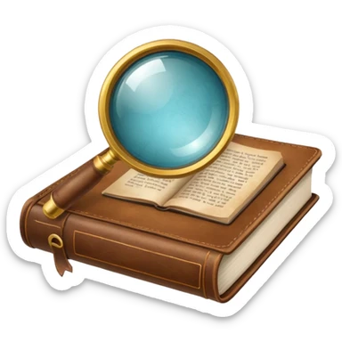 Magnifying glass with a book sticker