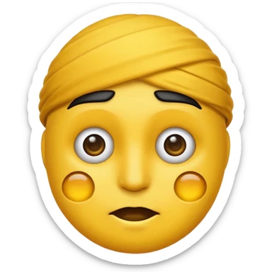 Emoji fatigué avec des cernes sous ses yeux et un expression de paresseux sticker