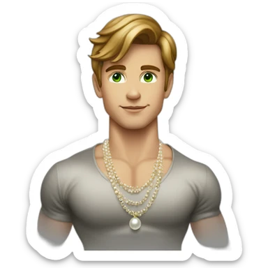 Posh-muscle-boy-with-pearl-necklace-and-green-eyes-and-brown-hair sticker