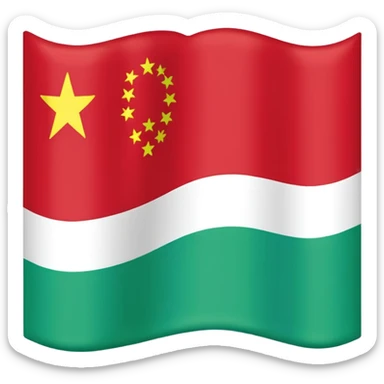 Dagistan flag red down mid light blue and green above sticker