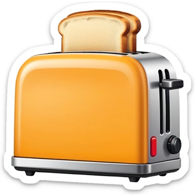A pixel art emoji of a toaster, rendered in a retro 8-bit style with simple, bold colors. sticker