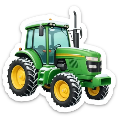 Bigger Green tractor with yellow blade pushing snow sticker